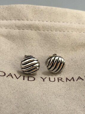 David Yurman Sculpted Cable Stud Earrings in Sterling Silver